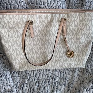Michael Kors jumbo vanilla logo tote